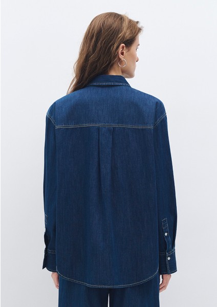 Lacivert Denim Gömlek 1211075-85481 indirimleri