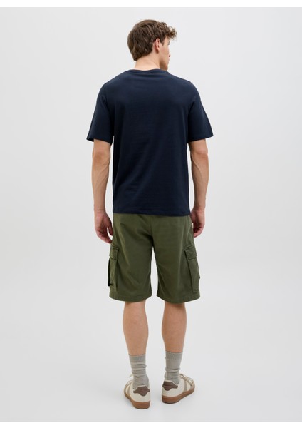 Bisiklet Yaka Lacivert Erkek T-Shirt 12269324_JJHAWAII Shape Tee Ss Crew