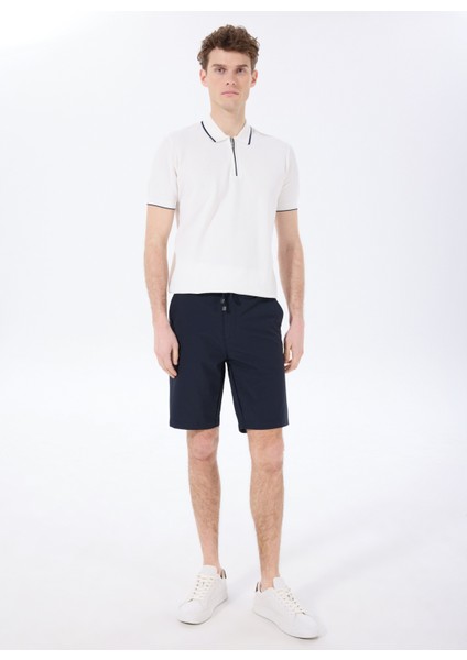 Bağlamalı Bel Regular Fit Lacivert Erkek Bermuda Şort FC5SM-SHT 2540
