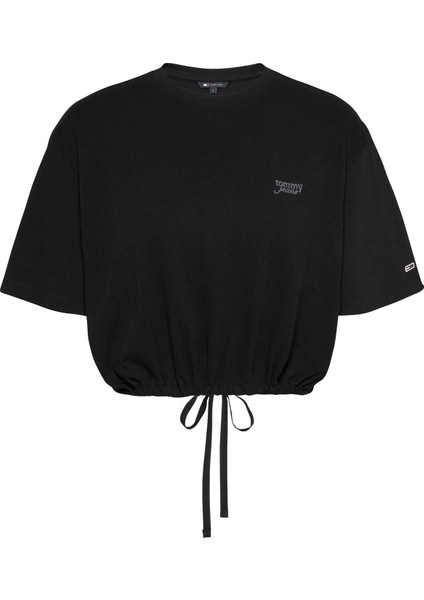 Bisiklet Yaka Siyah Kadın T-Shirt DW0DW20324BDS