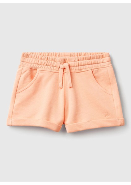Normal Bel Regular Fit Şeftali Kız Çocuk Şort 3J68C901C