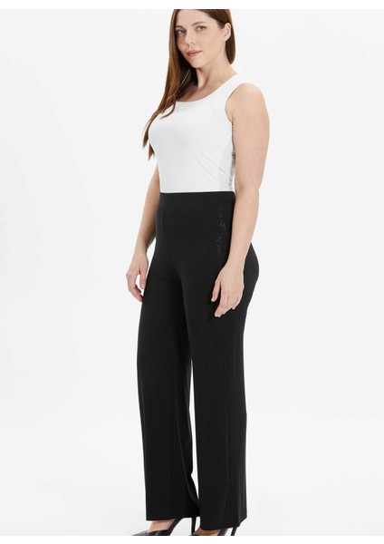 Normal Bel Normal Siyah Kadın Pantolon 25YSL5355-BB