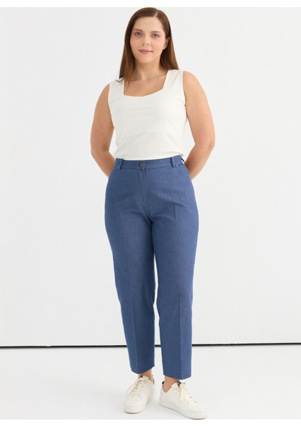 Normal Bel Normal Indigo Kadın Pantolon 25YSL5361-BB fiyatları