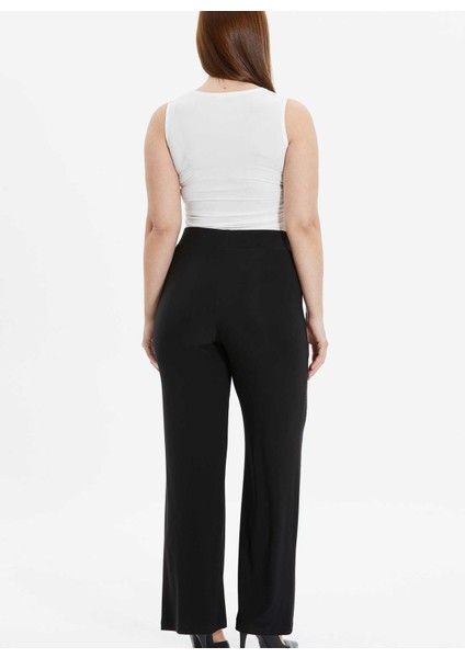 Normal Bel Normal Siyah Kadın Pantolon 25YSL5355-BB