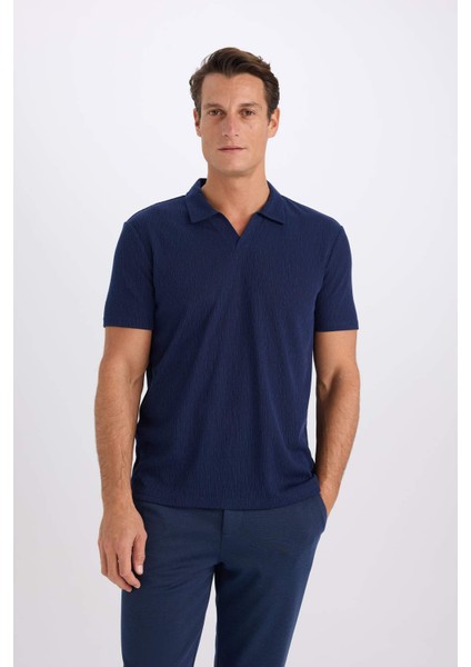 Slim Fit Dar Kesim Polo Yaka Kısa Kollu Tişört W9274AZ25SM