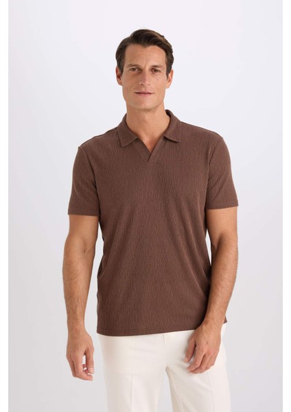 Slim Fit Dar Kesim Polo Yaka Kısa Kollu Tişört W9274AZ25SM