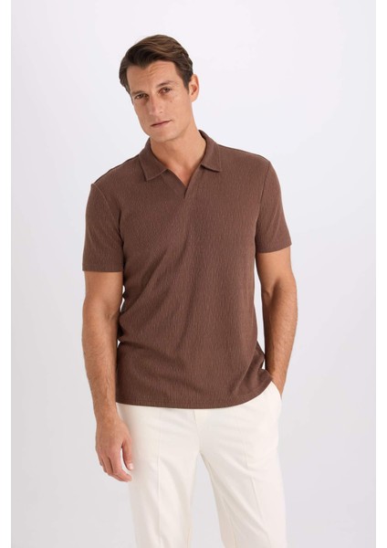 Slim Fit Dar Kesim Polo Yaka Kısa Kollu Tişört W9274AZ25SM fırsatları
