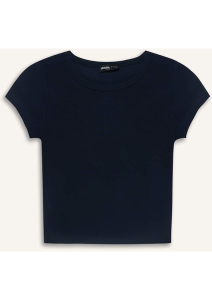 Coool Fitted Basic Düz Ribana Kısa Kollu Tişört F4609AXNS