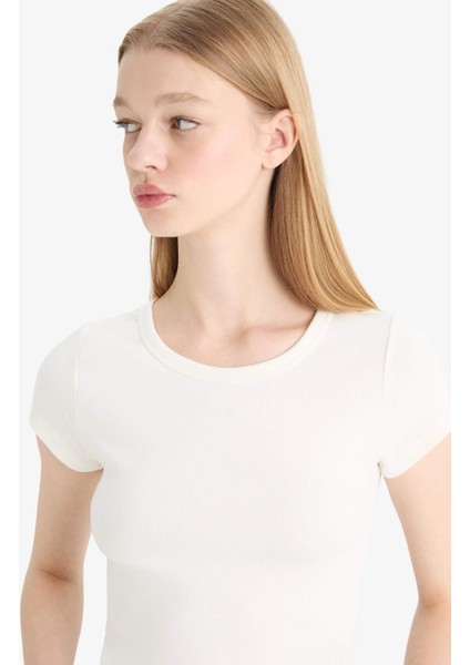 Coool Fitted Basic Düz Ribana Kısa Kollu Tişört F4609AXNS fırsatları