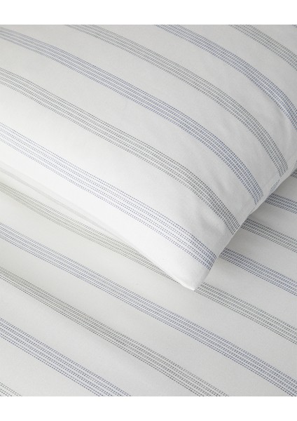 Bold Stitch Ipliği Boyalı King Size Nevresim Takımı 240 x 220 cm Lacivert-Yeşil