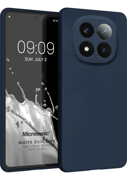 Matte Silicone Xiaomi Redmi Note 14 Pro 4g Kılıf Lacivert