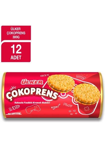 Çokoprens Sandviç Bisküvi 10Lu 300 gr x 12 Adet