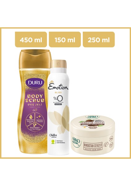 Deodorant - Duş Jeli & Krem Kadın Bakım Seti