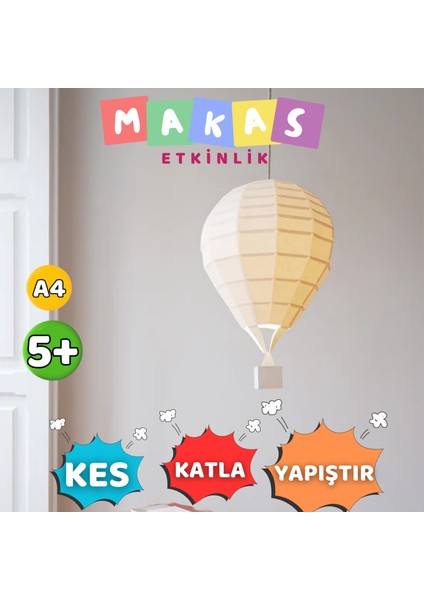 Orimiga 3D Hava Balonu – Eğitici Oyuncak ve Kendin Yap Aktivite Seti (5+ Yaş Aile Etkinliği