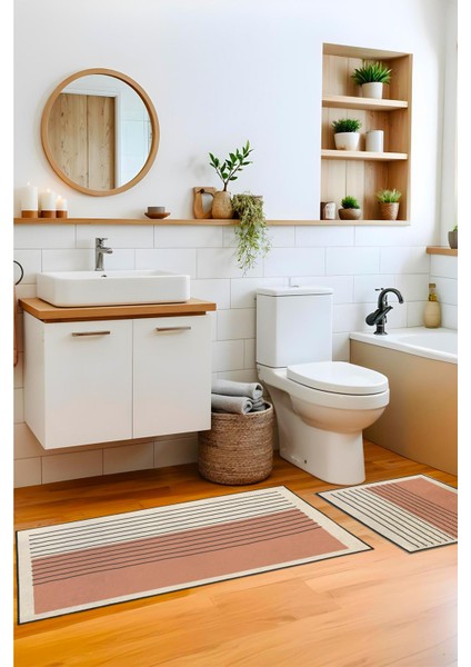 Striped Spring 2'li Banyo Paspas Takım