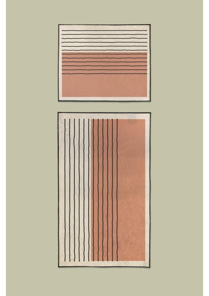 Striped Spring 2'li Banyo Paspas Takım
