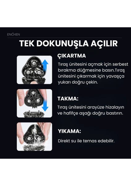 Blackstone-C Siyah Çift Yönlü Kavisli Bıçaklı Şarjlı Tıraş Makinesi