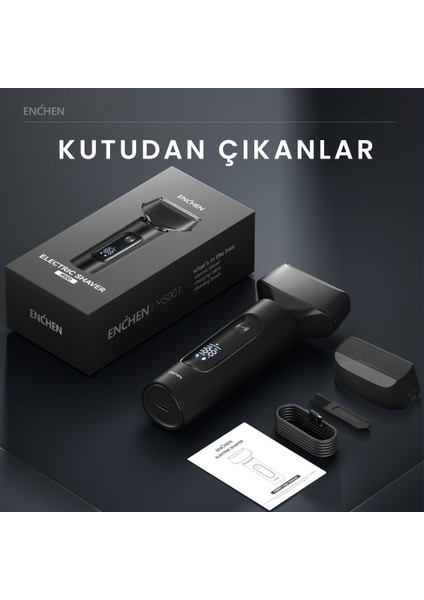 Ms001 Siyah Dijital Göstergeli Suya Folyo Başlıklı Ultra Yakın Kesim Şarjlı Tıraş Makinesi
