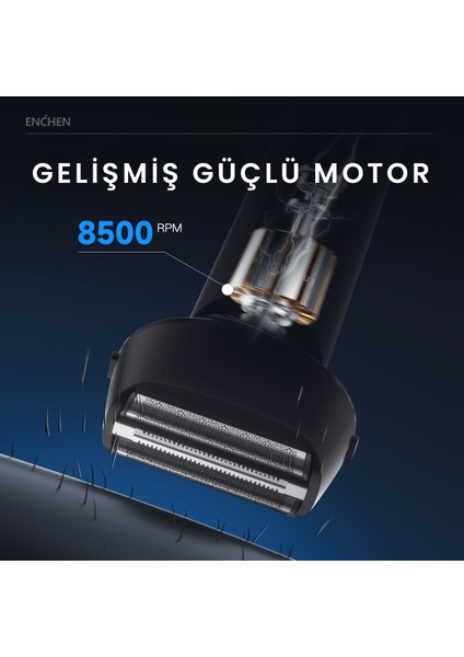Ms001 Siyah Dijital Göstergeli Suya Folyo Başlıklı Ultra Yakın Kesim Şarjlı Tıraş Makinesi