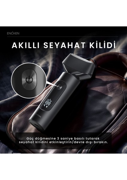 Ms001 Siyah Dijital Göstergeli Suya Folyo Başlıklı Ultra Yakın Kesim Şarjlı Tıraş Makinesi