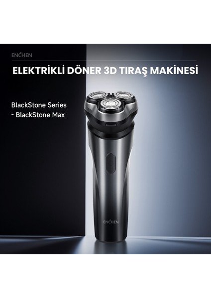 Blackstone Max Siyah Çift Yönlü Kavisli Bıçaklı Şarjlı Islak-Kuru Tıraş Makinesi