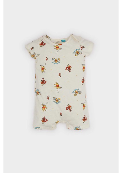 Erkek Bebek Yenidoğan Disney Winnie The Pooh Penye Kısa Kollu Tulum E9553A525SM