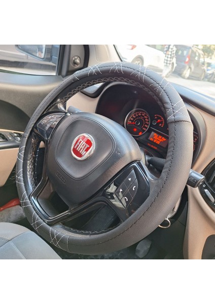 Çapraz Dikişli Geçmeli Direksiyon Kılıfı 38 cm