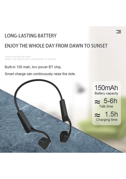 V11 Kemik Iletimli Kablosuz Bt5.0 IP56 Suya Dalı Kulaklıklar (Yurt Dışından)