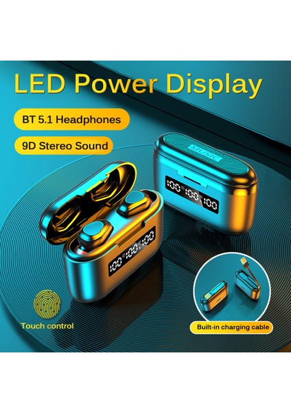 G40 Gerçek Kablosuz Kulaklıklar Bt 5.1 Spor Kulaklığı LED Ekranlı Güç Bankası (Yurt Dışından) fiyatları