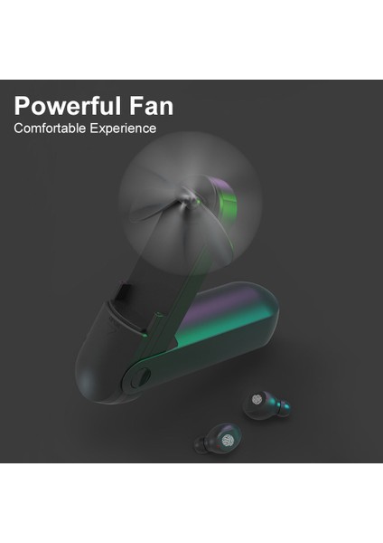 Kablosuz Bluetooth 5.0 Mini Kulaklık Flashlı Mini Fan (Yurt Dışından) fiyatları