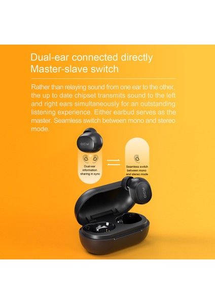 Qcy M10 Tws Kablosuz 3D Stereo Aac Kodekli Kulaklıklar (Yurt Dışından)