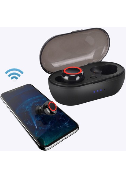 Y50 Gerçek Kablosuz Kulaklık Dokunmatik Kontrol 450MAH Şarj Kutusu (Yurt Dışından)