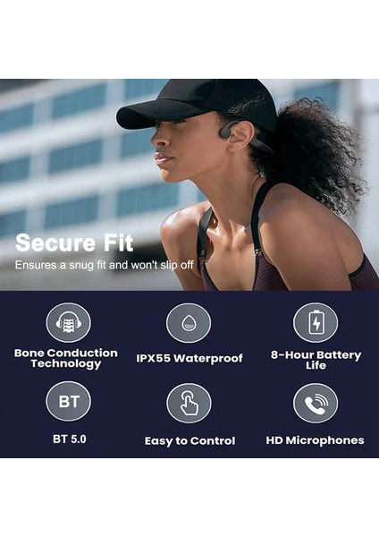 Hs1 Kablosuz Kemik Iletimli Kulaklık IPX55 Su Geçirmez 8 Saat Enerji Sağlama (Yurt Dışından) fiyatları