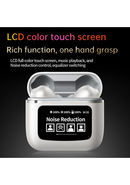 YW09 Kablosuz Bt Kulaklık App LCD Dokunmatik Ekranlı Akıllı Gürültü Giderme (Yurt Dışından)