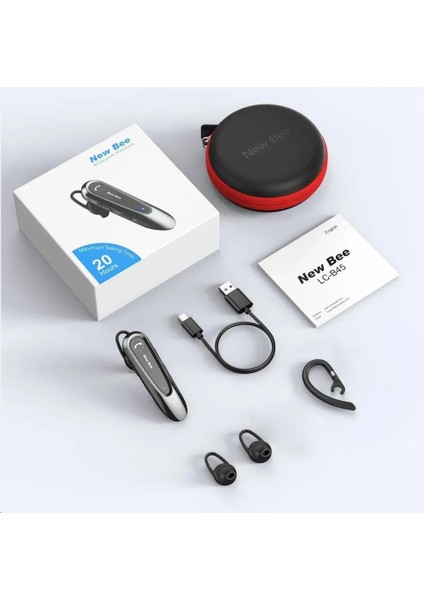 Yeni Bal Business Tek Kulaklık Kablosuz Bluetooth 5.0 Çift Mikrofonlu Gürültü Engelleme 20 Saat Konuşma Süresi (Yurt Dışından)