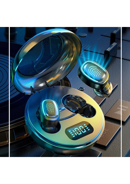 Bluetooth 5.0 Kablosuz Kulaklıklar Terden Korunmuş Şarj Kutusuna Sahip, Dijital Ekranlı (Yurt Dışından)