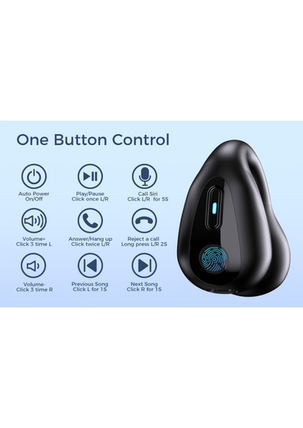 Kablosuz Kulaklık Tıkaçlu Kemik Iletimli Bluetooth 5.3 Spor Kulaklığı (Yurt Dışından)