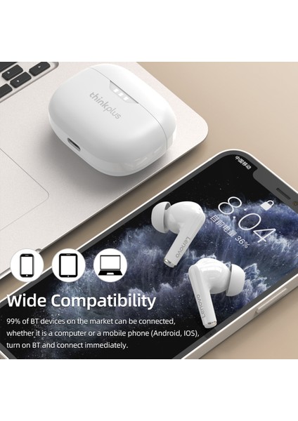 Lenovo Thinkplus Lp3 Pro Kablosuz Kulaklıklar Hi - Fi Ses Gürültü Azaltma Pembe (Yurt Dışından)