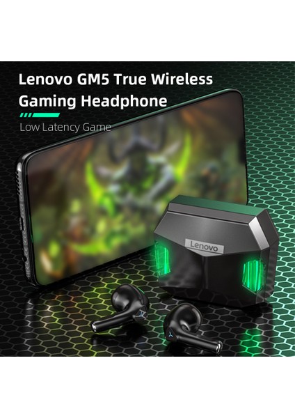 Lenovo Gm5 Gerçek Kablosuz Oyun Kulaklığı Bt5.0 Düşük Gecikme (Yurt Dışından) fırsatları