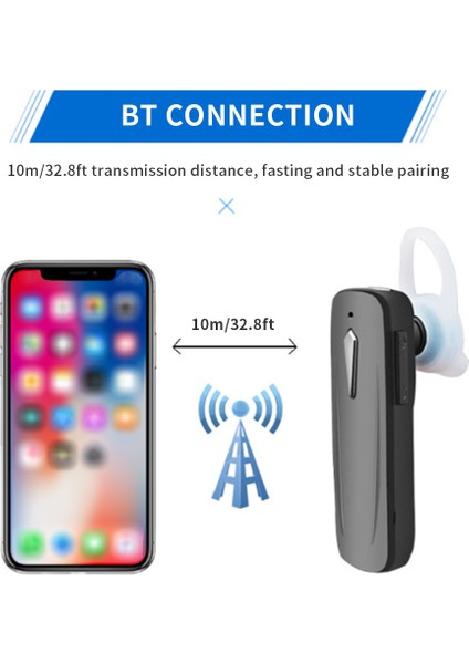 Handsfree Kablosuz Kulaklık Gürültü Engelleme 6 - 8 Saat Konuşma Süresi (Yurt Dışından)