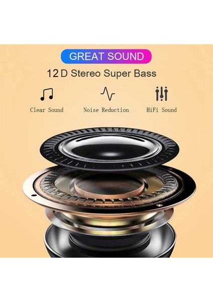 Yarı-Icli Bluetooth Kulaklıklar Stereo Ses Gürültü Azaltma (Yurt Dışından)