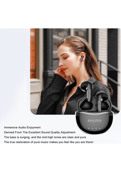 Erazer X16PRO Kesintisiz Kablosuz Kulaklık Akıllı Gürültü Azaltma 20 Saatlik Uzun Süreli (Yurt Dışından)
