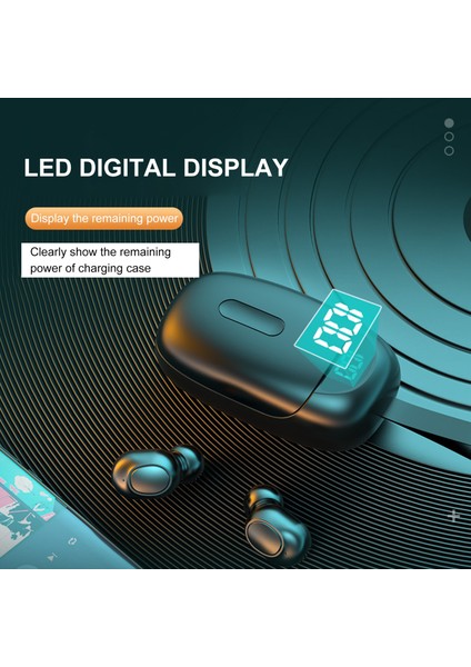 LB60 Bluetooth 5.0 Tws Kulaklıklar LED Ekranlı Suya Dalı (Yurt Dışından)