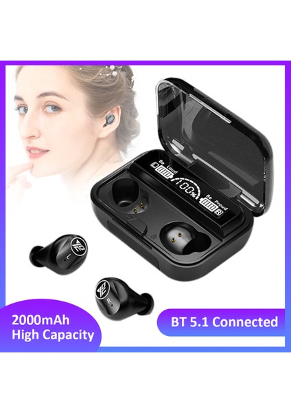 Bt5.1 Bağlı Spor Kulaklık Has Dokunmatik Kontrol 2000MAH Siyah (Yurt Dışından)