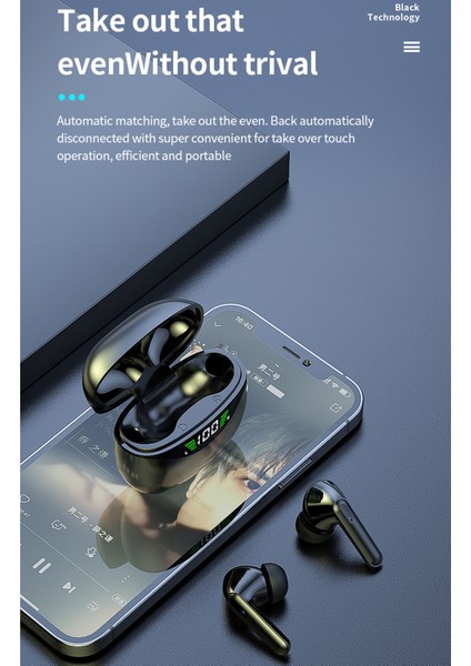 VG121 Kulak Içi Spor Bluetooth Kulaklıklar Dijital Ekranlı (Yurt Dışından)