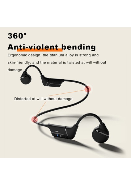 S.wear V12 Kemik Iletimli Bluetooth 5.0 Terlenmeye Dalı Kulaklıklar (Yurt Dışından)