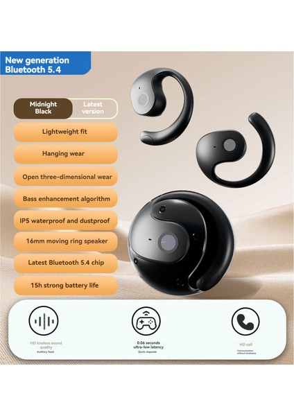 Küçük Hindistancevizi Topu Tws Bluetooth Kulaklıklar Bt5.4 Kulağa Asılı Uzun Mesafe (Yurt Dışından) fırsatları