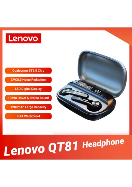 Lenovo QT81 Oyun Kulaklığı Bt5.0 Gerçek Kablosuz Stereo Cvc8.0 Gürültü Azaltma 1200MAH Pil (Yurt Dışından) indirimleri