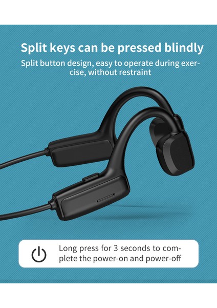 G1 Sınır Ötesi Özel Model Kemik Iletimli Kablosuz Spor Bluetooth Kulaklık Siyah (Yurt Dışından)