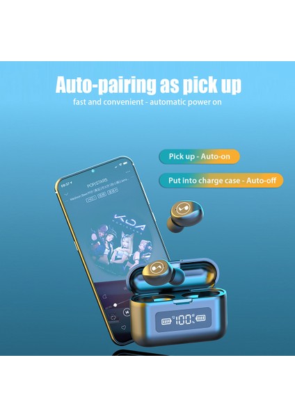F9-281 Tws Kablosuz Kulaklıklar Bt 5.0 Gürültü Engelleme 2000MAH Güç Bankası Kılıfı (Yurt Dışından) fiyatları